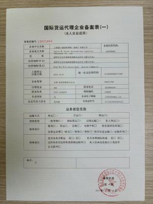 国际货运备案